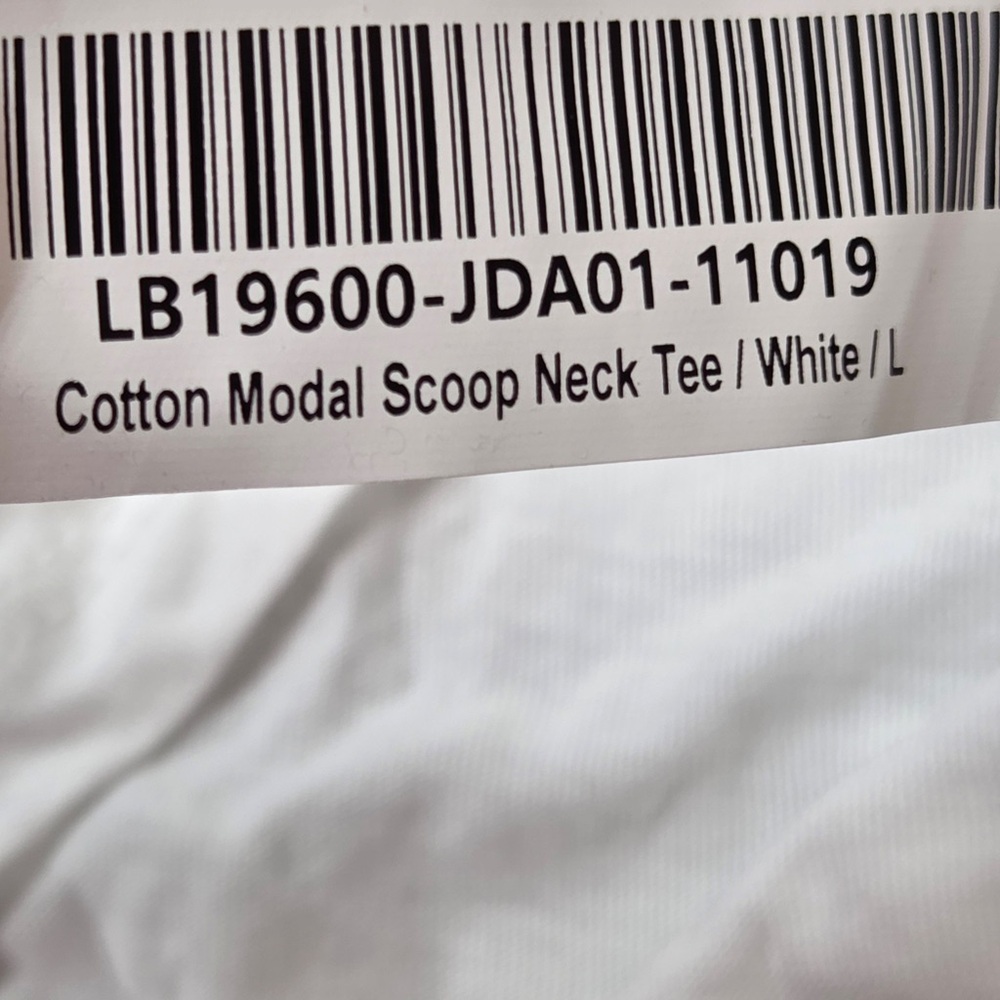 NWT QUINCE Cotton Modal Scoop Neck Tee Large White 6660 - Picture 8 of 10